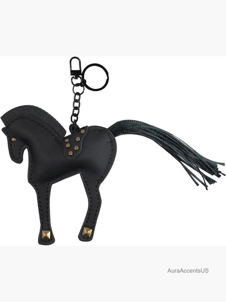 Genuine Leather Horse Keychain Charm For Bags And Backpacks Small Pony Key Ring